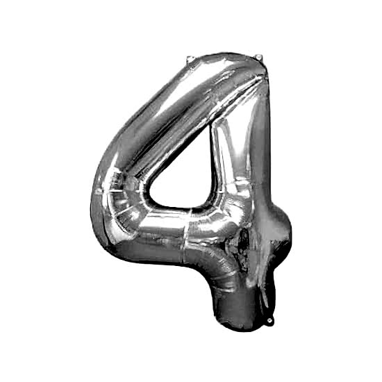 FOLYO GÜMÜŞ 4 SAYI BALON BÜYÜK BOY 100 CM