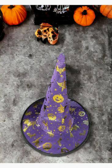 Happyland Halloween Mor Cadı Şapkası Happy Halloween Cadı Şapkası