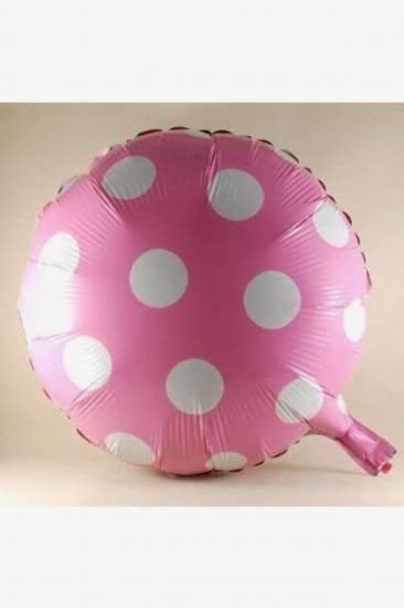 Happyland Beyaz Puantiyeli Pembe Renkte Folyo Balon