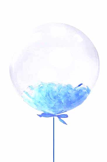 Mavi Tüylü Şeffaf Balon 24 İnch