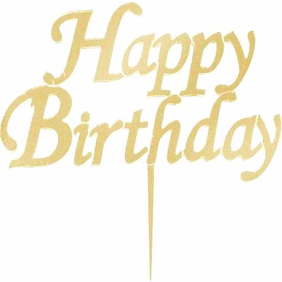 Happy Birthday Gold Pasta Üstü Pleksi