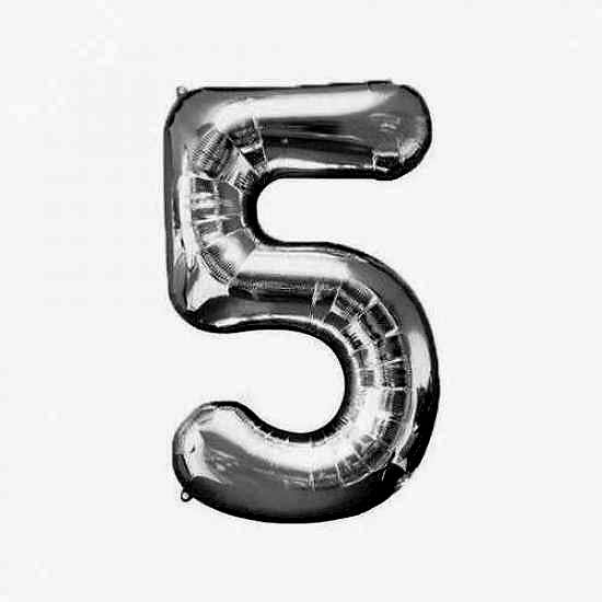 5 SAYI 40 İNÇ FOLYO GÜMÜŞ BALON BÜYÜK BOY 100 CM