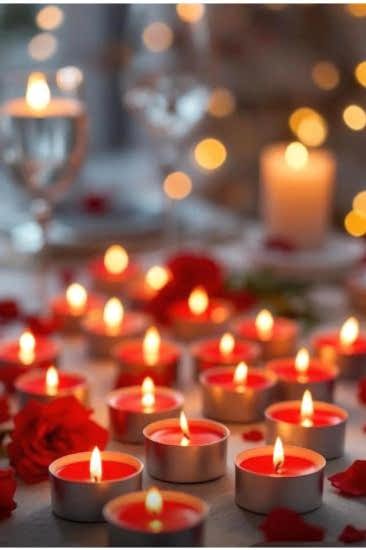 Happyland Kırmızı Tealight Mum 50 ’li Yuvarlak Tealight Mum Dekor Mum