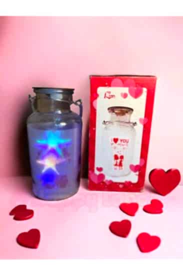 Happyland 14 Şubat Sevgililer Günü Işıklı Aşk Kavanozu Hediye Sevgiliye Hediye