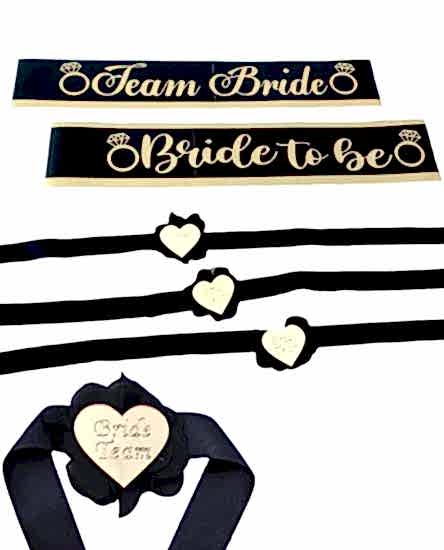 Happyland Siyah Bride To Be Bekarlığa Veda Partisi Kuşaklı Gelin ve Nedime Seti