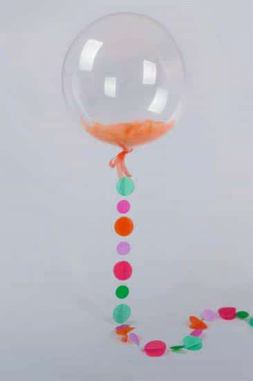 Turuncu Tüylü Şeffaf Balon 24 İnch