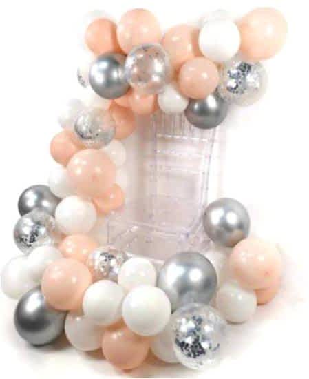 50 ADET SOMON-BEYAZ-GÜMÜŞ METALİK BALON