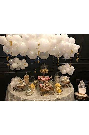 Happyland Yıldızlı Bulut Konseptli Parti Zincir Balon Seti Cloud Balloon Set Balon + Yıldız Ip Süs 