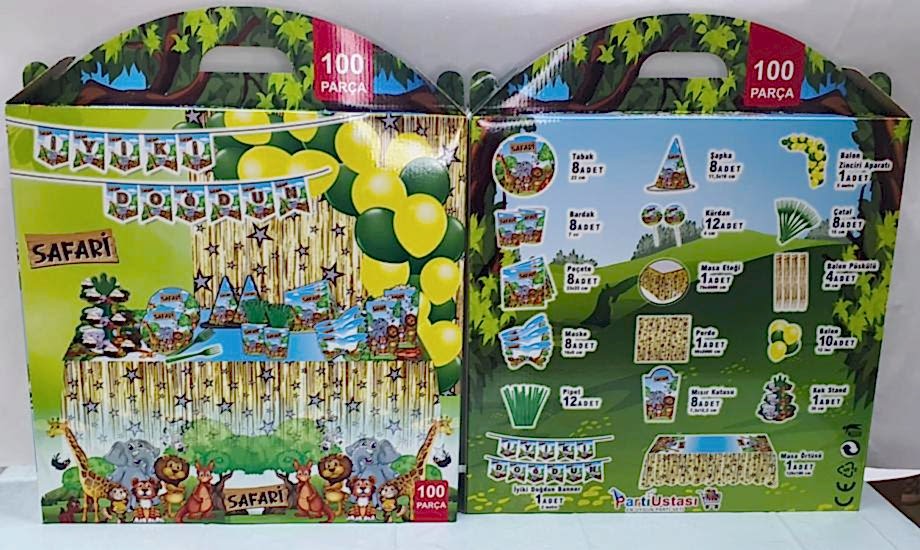 Parti Ustası HAPPYLAND 100 Parça Safari Parti Seti