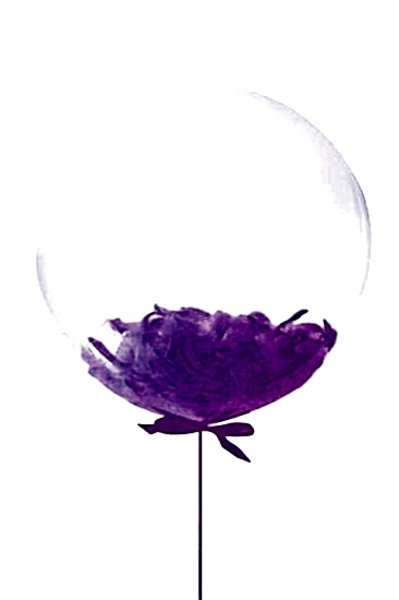 24 inch Lila Tüylü Şeffaf Balon
