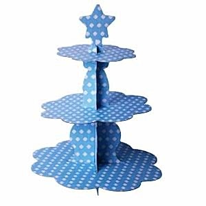 Mavi Beyaz Puantiyeli Cupcake Standı