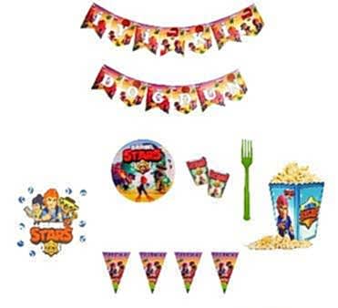 Happyland Brawl Stars Doğum Günü Parti Paketi 7 Çeşit Ekonomik Paket Brawl Stars Temalı Doğum Günü Seti 16 Kişilik