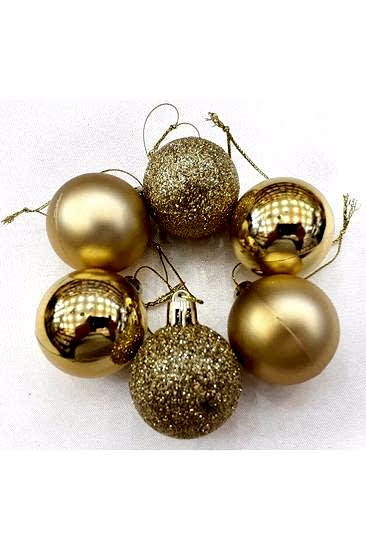 Happyland Yılbaşı Ağacı Süsleme 4 Cm Gold 12’li Gold Renkli Cici Top