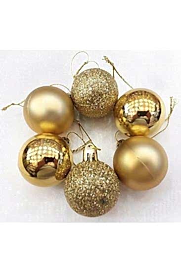 Happyland Yılbaşı Ağacı Süsleme 4 Cm Gold 24’lü Gold Renkli Cici Top