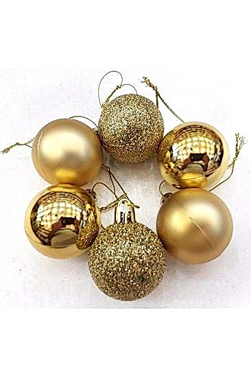 Happyland Yılbaşı Ağacı Süsleme 4 cm Gold 18’li Gold Renkli Cici Top