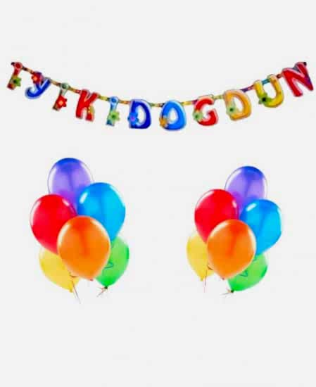 Happyland Renkli İyiki Doğdun Seti Doğum Günü Kutlama Seti Balon + Çiçekli Açılır Yazı Rengarenk 2’li Set