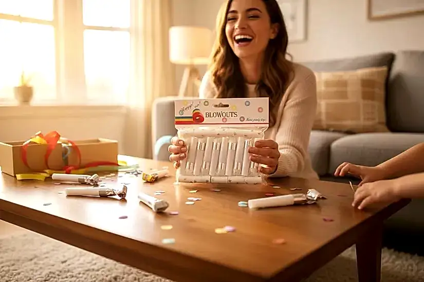 Happyland Yılbaşı Uzayan Düdük Kaynana Dili 10 Adet Gümüş Yıldızlı Parti Ve Doğum Günü YılbaşıDüdüğü