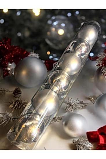 Happyland Yılbaşı Çam Ağacı Süsü 6 Adet 12 Cm Yılbaşı Topu Silindir Kutu Büyük Boy