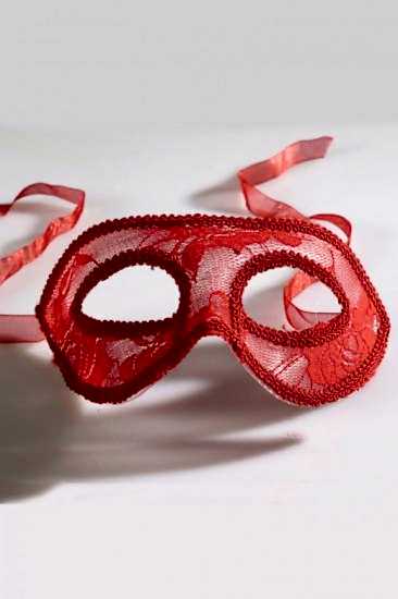 Happyland&nbsp;Dantelli Kırmızı Kumaş Göz Parti Maskesi﻿
