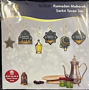 Happyland Ramazan Ayı Dekorları Ramadan Mubarek 6 lı Tavan Sarkıt Ramazan Süs