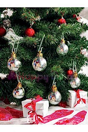 Happyland Yılbaşı Çam Ağacı Topu 3cm Gümüş Parlak 12adet Mini Yılbaşı Topu 3 CM Gümüş Cici Toplar