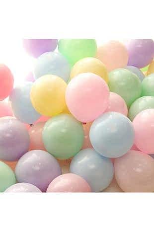 Happyland  Makaron pastel renkler  Karışık renk Balon 100 ADET VE 5 MT Balon zinciri