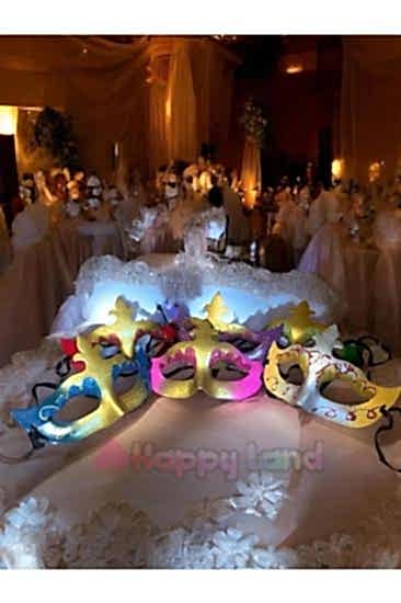 Happyland Balo Parti Maskesi 1 Adet Renkli Doğum Günü Maskeli Balo Maske