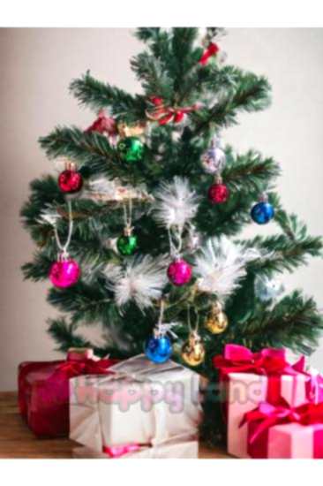 Happyland Yılbaşı Çam Ağacı Topu 3cm Renkli Parlak 12adet Mini Yılbaşı Topu 3 cm Renkli Cici Toplar