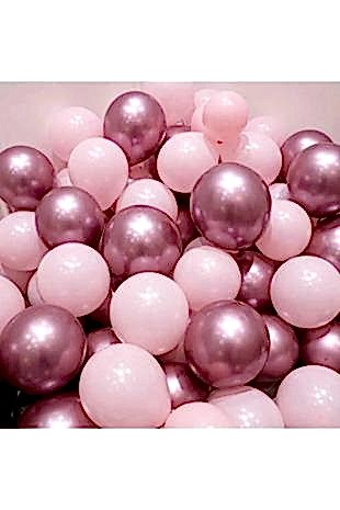 Happyland  Krom Pembe Ve Makaron (Pastel) Pembe Renk 7’ Li Balon Seti