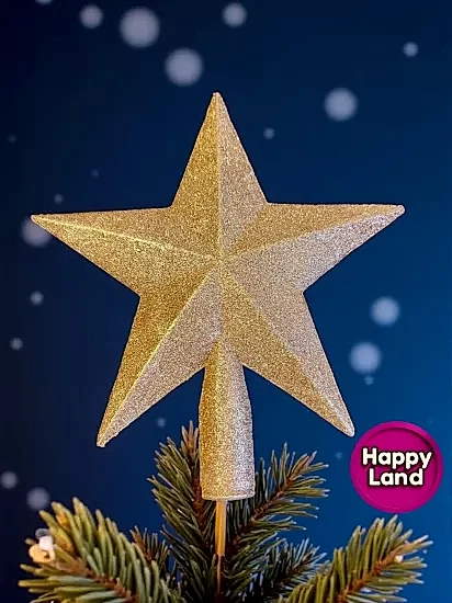 Happyland Yılbaşı Çam Ağacı Süsü Bronz Renk 20 cm Tepe Yıldızı HPY26022