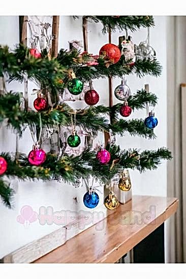 Happyland Yılbaşı Çam Ağacı Topu 3cm Renkli Parlak 12adet Mini Yılbaşı Topu 3 cm Renkli Cici Toplar