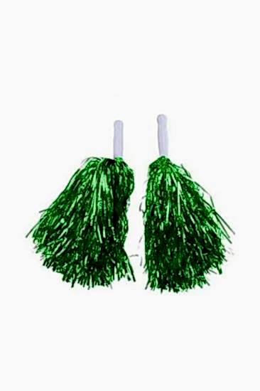 Happyland 1 Çift Metalik Yeşil Ponpon Set - Amigo Gösteri Ponponu - 23 Nisan Ponpon - 23 Nisan Gösteri Set