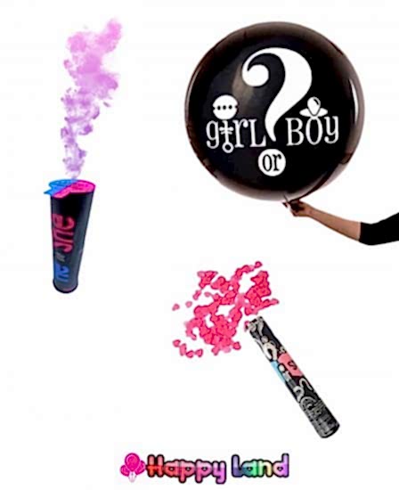 Happyland Kız mı Erkek mi Partisi Cinsiyet Öğrenme Seti Cinsiyet Parti Set 3 Parça Kız Bebek Cinsiyet Öğrenme Malzemeleri Konfeti Sis Balon Set