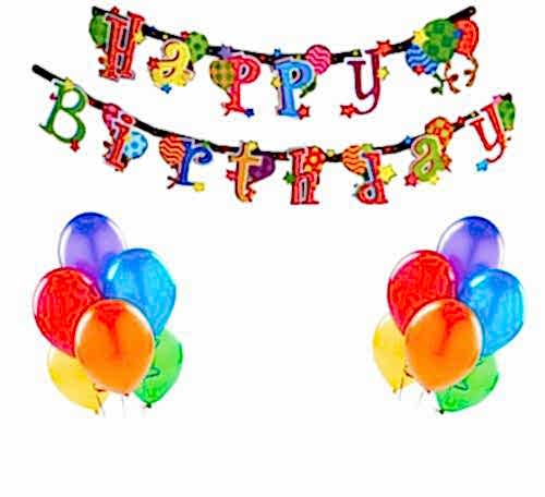 Happyland Renkli Happy Birthday Seti Doğum Günü Kutlama Seti Balon + Açılır Yazı Rengarenk 2’li Set