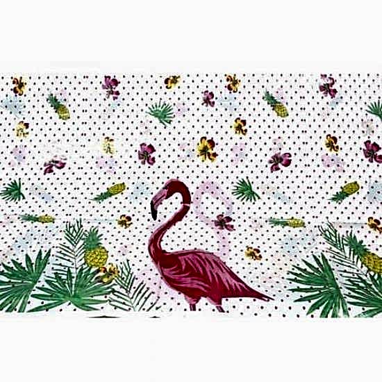 Flamingo Temalı Plastik Masa Örtüsü 120x180cm