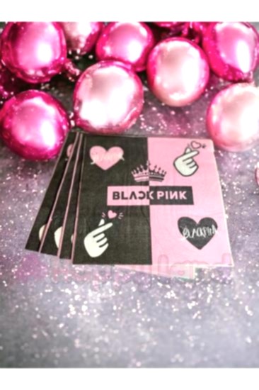 Happyland Black Pink Peçete Black Doğum Günü Peçetesi 16 ’lı Parti Peçetesi Pembe Siyah