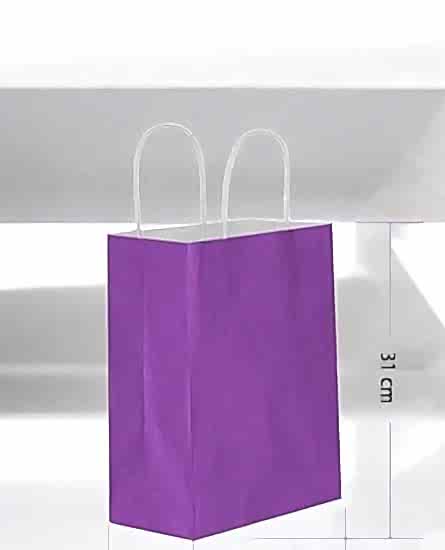 Mor Karton Çanta Battal Boy Büküm Saplı 25 Adet 45x12x50 cm