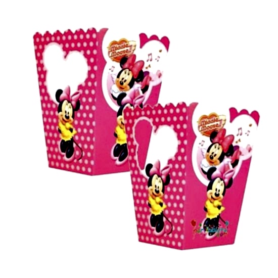 Minnie Mouse Doğum Günü Temalı Mısır Popcorn Kutusu - 8 Adet