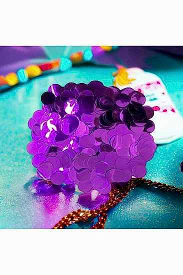 Happyland Mor Metalik Balon Konfetisi Pulu Balon Pulu Mor