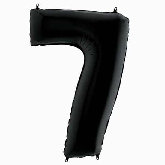 7 Rakam Siyah Folyo Balon - 1 Metre