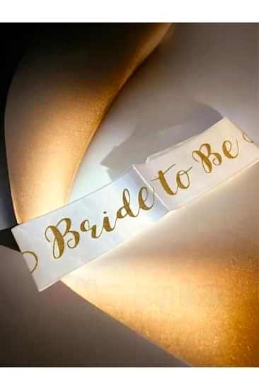 Happyland Simli Beyaz Üzeri Gold Yazılı Bekarlığa Veda Bride To Be Kuşak Kurdele
