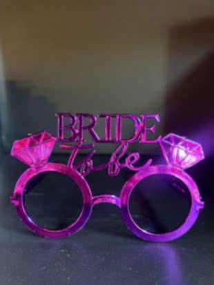Happyland Parti Gözlüğü Bride Yazılı Gelin Gözlüğü Bekarlığa Veda Bride To Be Gözlük Mor