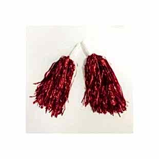 Happyland Metalik Kırmızı Renk Amigo Gösteri Ponponu 23 Nisan kırmızı ponpon seti 1 Çift (2 adet)