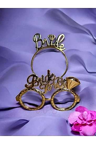 Happyland Bride To Be Tac Gözlük Seti Gold Renk Bride To Be Aksesuar Taç Gözlük