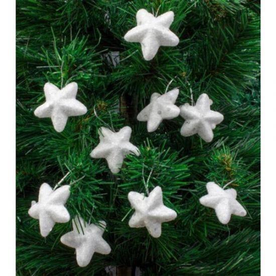 Happyland Köpük Kar Yılbaşı Ağacı Yıldız Süs 6 Adet