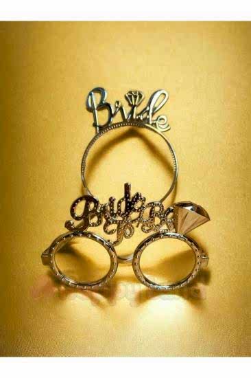 Happyland Bride To Be Tac Gözlük Seti Gold Renk Bride To Be Aksesuar Taç Gözlük