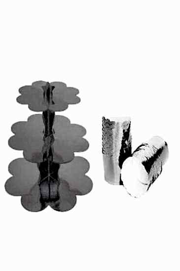 Happyland Gümüş Kek Standı +gümüş Kek Kapsülü 2’li Set