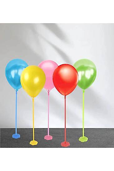 Happyland Tek Ayaklı Renkli Balon Standı Yer Standı Balon Standı Rengarenk Yeşil