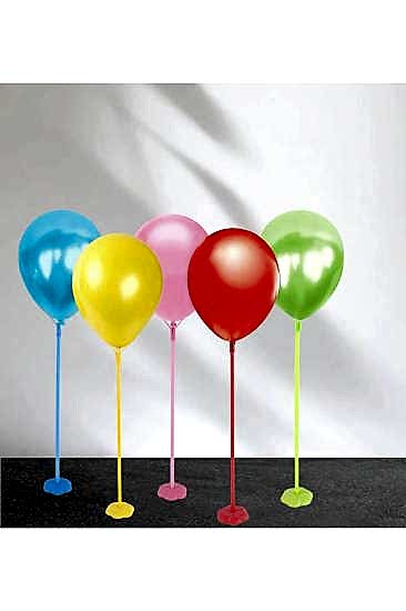 Happyland Tek Ayaklı Renkli Balon Standı Yer Standı Balon Standı 5’li Balon