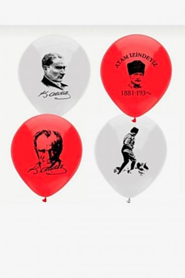 Happyland Atatürk Baskılı Balon 29 Ekim Cumhuriyet Bayramı Atatürk Baskılı Balon 100 Adet